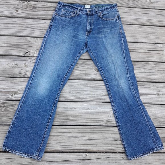Vintage Jeans Bootcut Handcrafted All Cotton Classic Straight Leg Blue 34W 34L - Picture 15 of 15